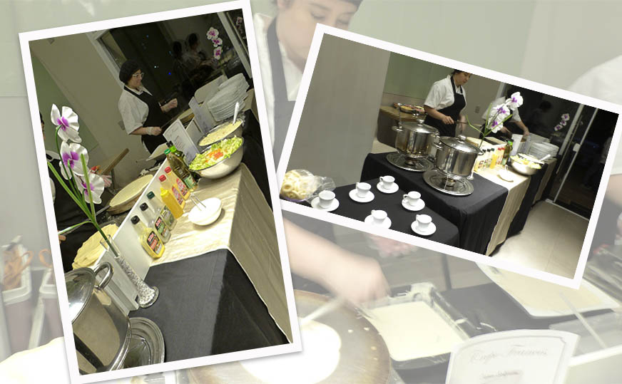 Crepe francês para festa de 15 anos em São Paulo — buffet ao vivo com crepeiros