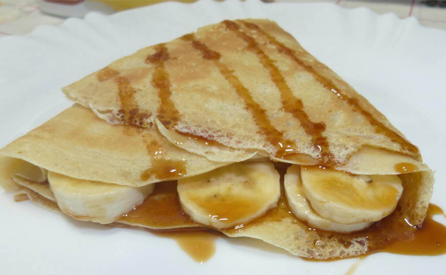 Crepe doce para sobremesa na festa
