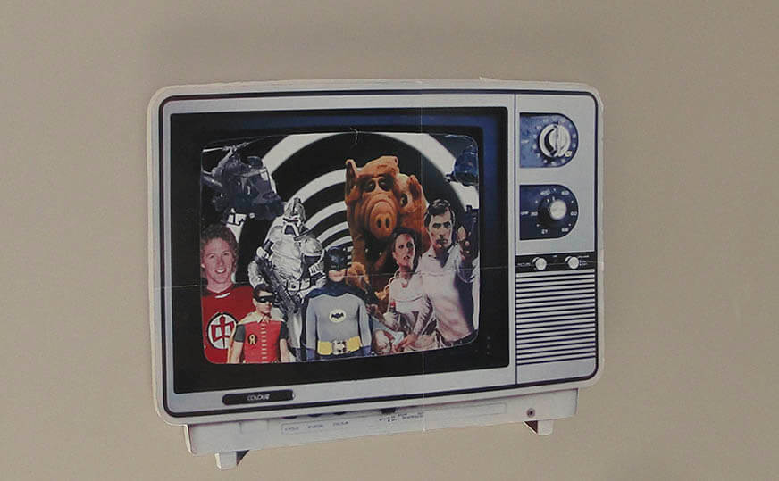 Enfeite de mesa TV antiga anos 70