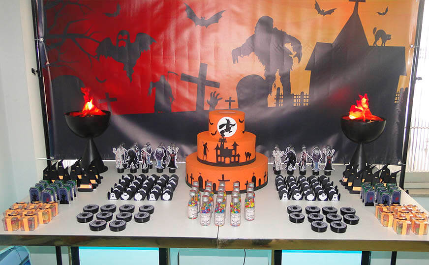 Decoração terror halloween para festa teen